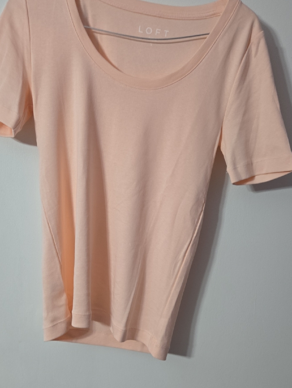 LOFT Peach Scoop Neck Short Sleeve Tee